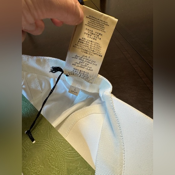 New Gucci GG Logo White Green Baseball Hat Size L - Picture 12 of 12